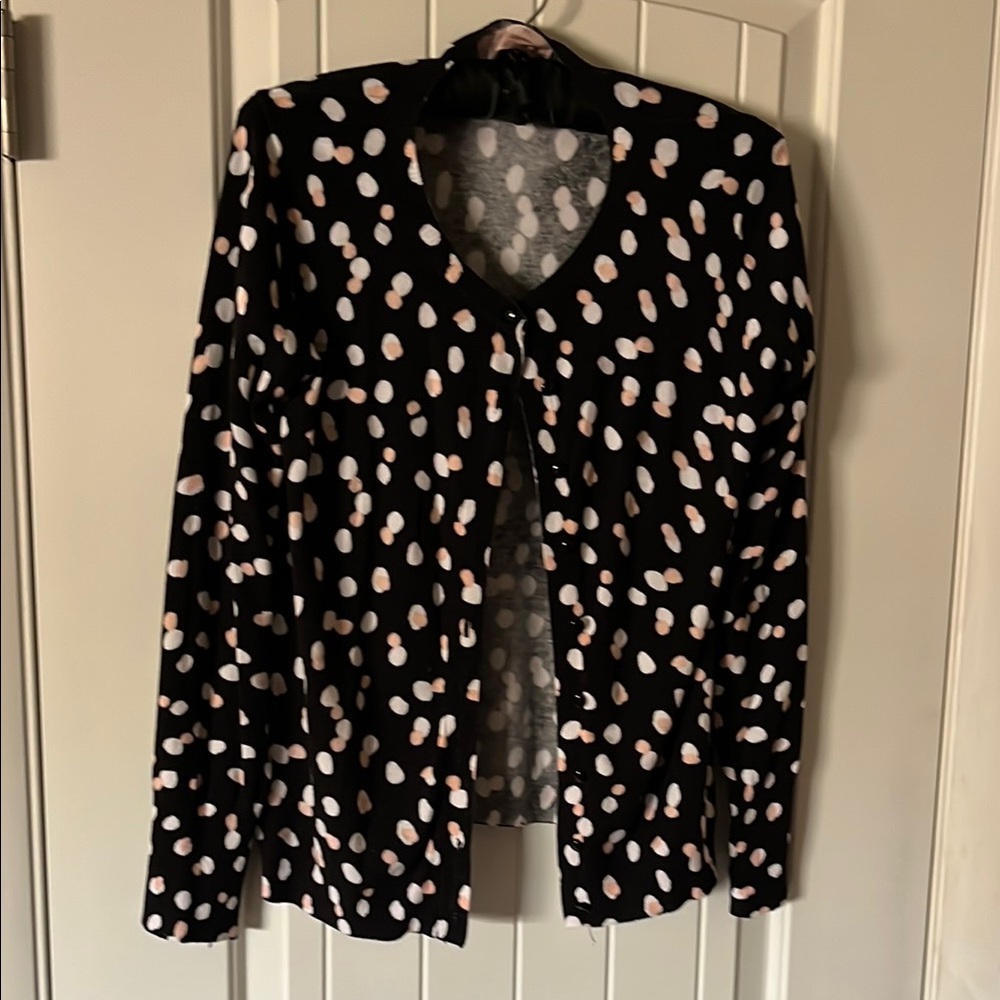 Philosophy Black and White Polka Dot Cardigan